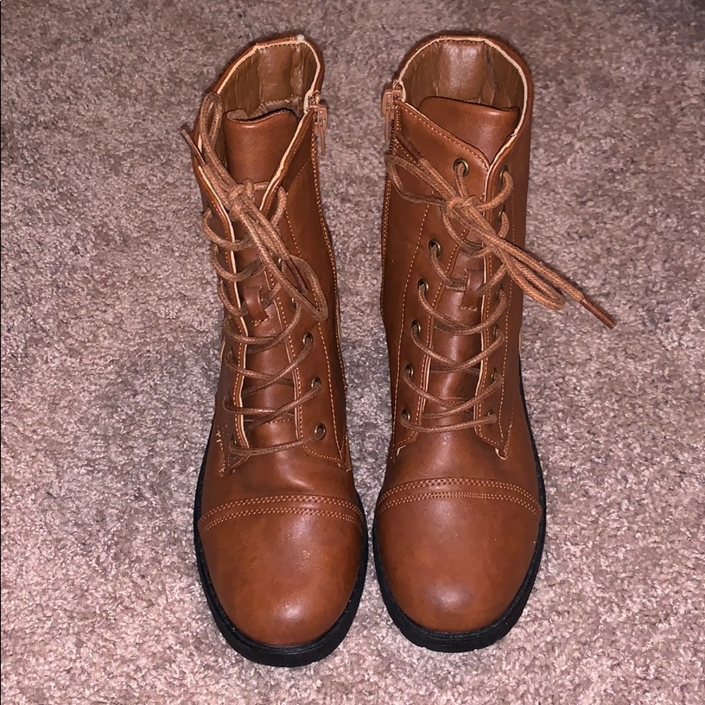Brown Laceup Boots